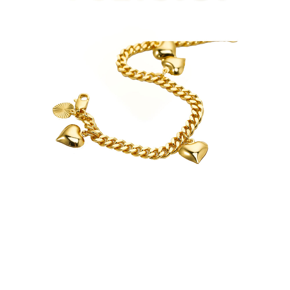 Lovely Multi Hearts 24K Gold Filled Jewelry Bracelet,Woman Accessories Fashion Creative Gift - Moyyudé