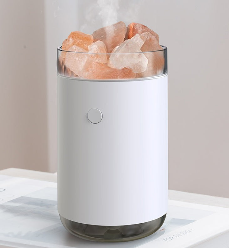Air Humidifier Crystal Salt Stone Desktop Aromatherapy Essential Oil Ultrasonic Diffuser With LED Lamp Bedroom Home Humidifier - Moyyudé