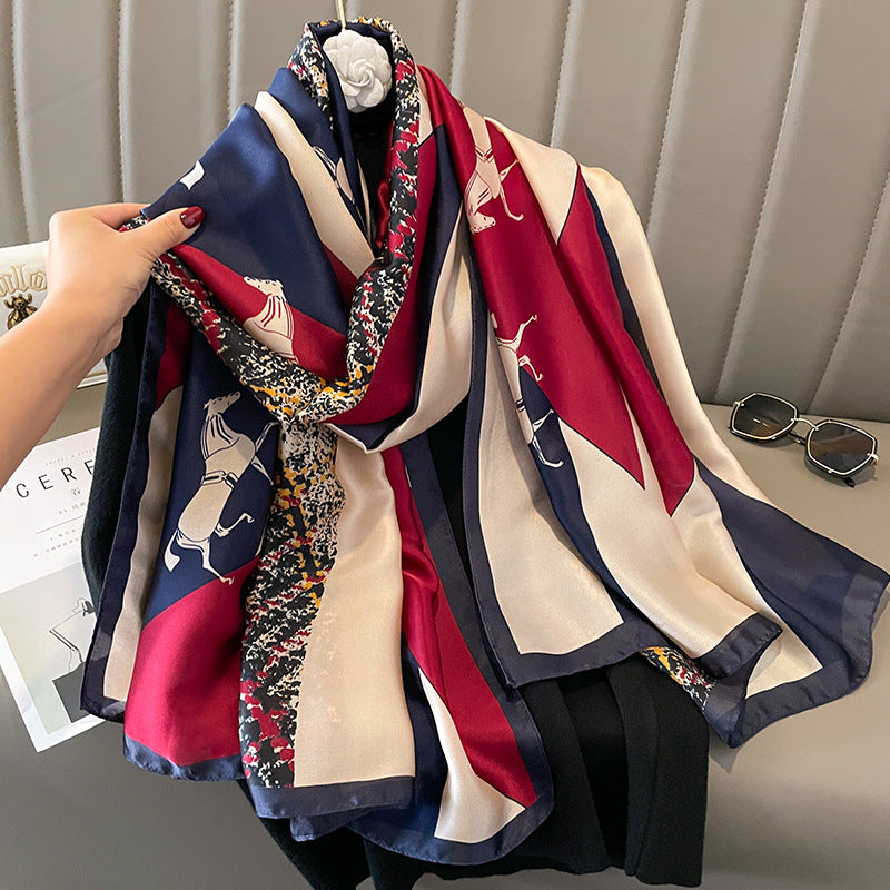 Winter Warm Vintage Print Chain Scarf Female - Moyyudé