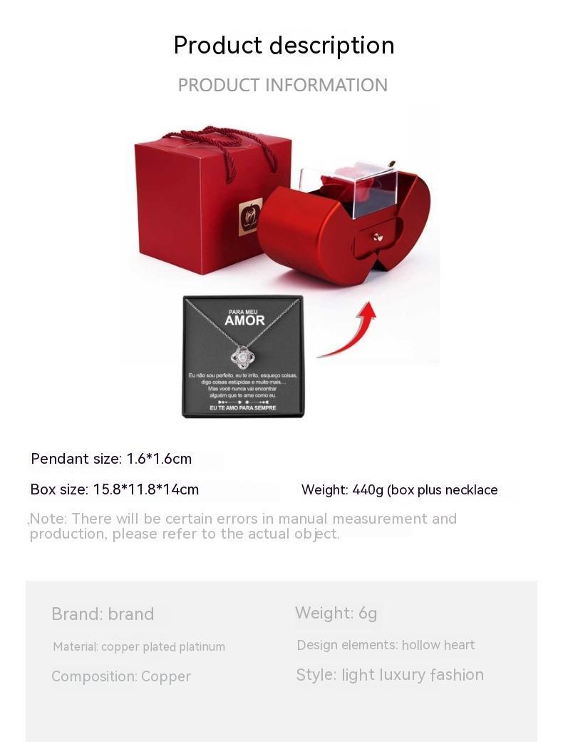 Coffret Bijoux Pomme Rouge & Rose Éternelle – Cadeau d’Amour Éternel - Moyyudé