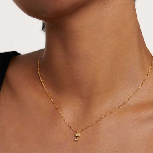 Collier clé en argent sterling 925 avec cadenas cœur – Design amour couple - Moyyudé