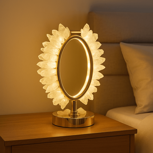 Lampe Design en Cristal de Roche – Éclat Zen Lumière by Moyyudé - Moyyudé