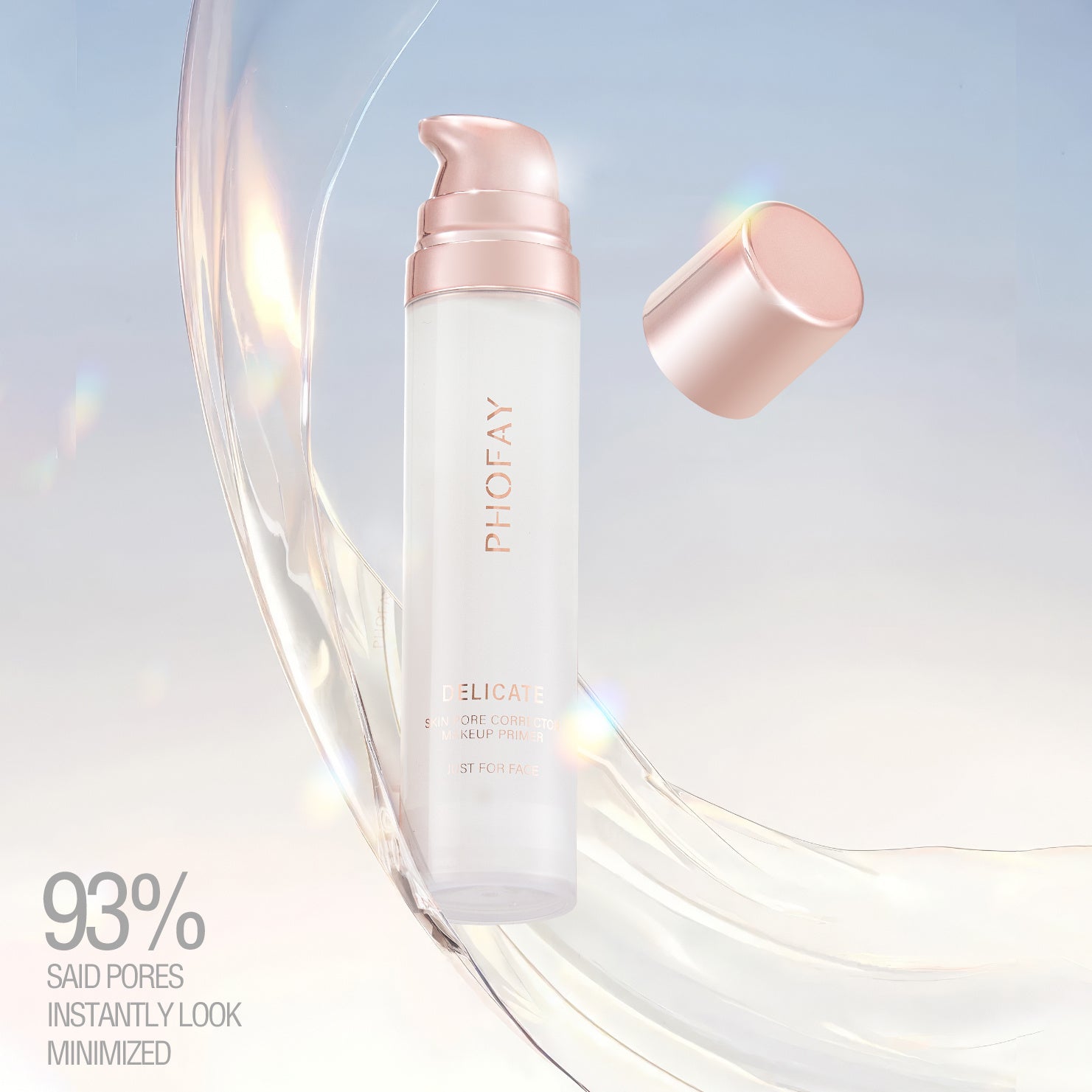 Base de teint hydratante Moyyudé en flacon avec pompe rose pour un teint lisse et éclatant